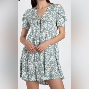 L LOVE Floral Skater Mini Dress Size Large